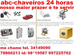 Abc-chaveiros 24 horas RJ Serviço de chaveiro 24 horas rj