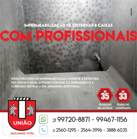 Impermeabilização de caixa de água e reservatórios em condomínio