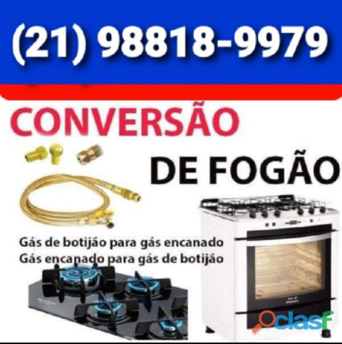 CONVERSÃO DE FOGÃO PARADA DE LUCAS RJ 98818-9979 GÁS ENCANADO E BOTIJÃ